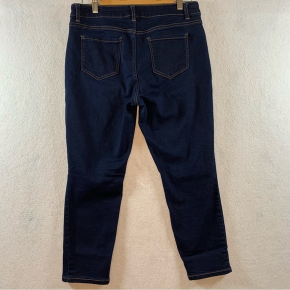 Dark Wash Skinny Ankle Crop Jeans - Picture 6 of 13